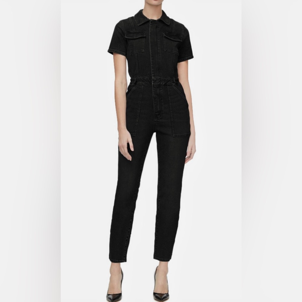 Good American Black Denim Jumpsuit Size 3